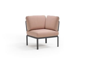 Poltrona Komodo Elemento Angolo Antracite Rosa Quarzo