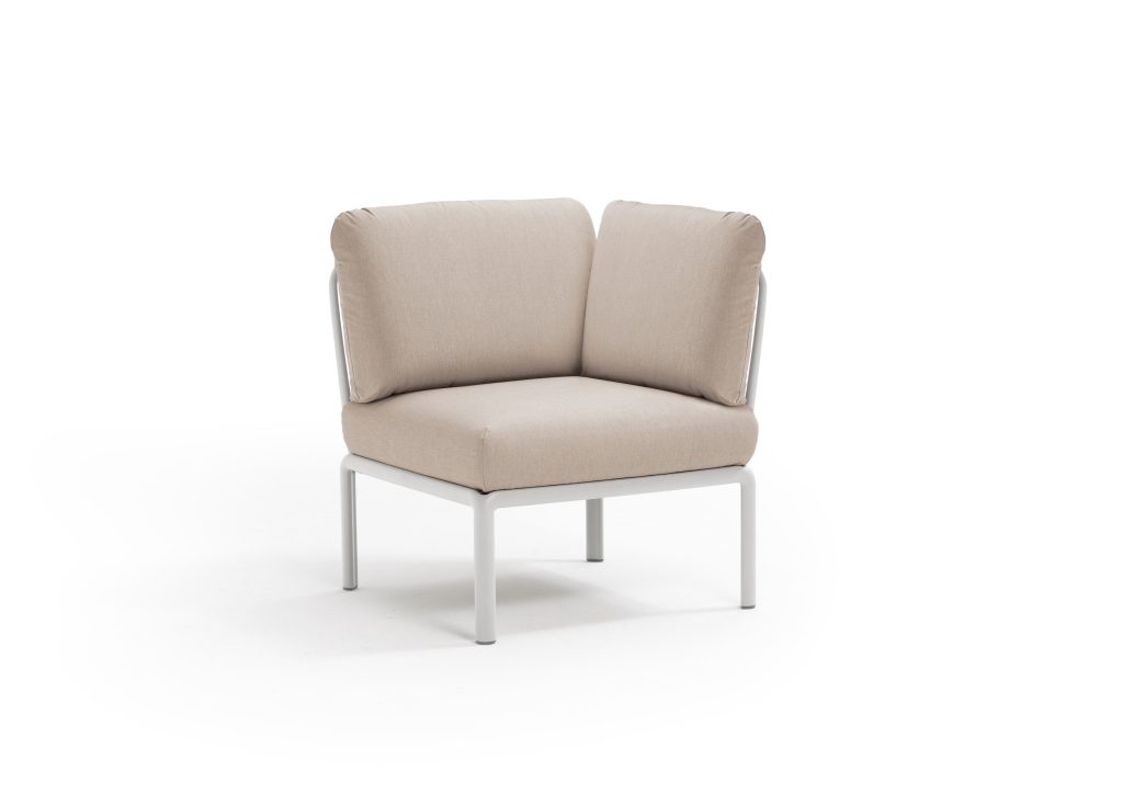 Poltrona Komodo Centrale Bianco Canvas Sunbrella
