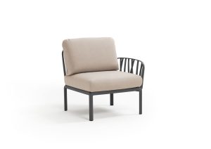 Poltrona Komodo Elemento Terminale Antracite Canvas Dx/Sx