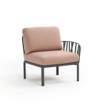 Poltrona Komodo Elemento Terminale Antracite Rosa Dx/Sx