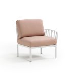 Poltrona Komodo Elemento Terminale Bianco Rosa Quarzo Dx/Sx
