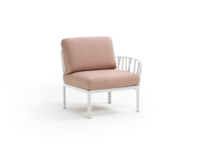 Poltrona Komodo Elemento Terminale Bianco Rosa Quarzo Dx/Sx