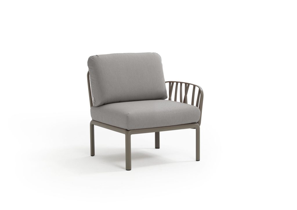 Poltrona Komodo Elemento Terminale Tortora Grigio DX/SX