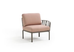 Poltrona Komodo Elemento Terminale Tortora Rosa Quarzo Dx/Sx