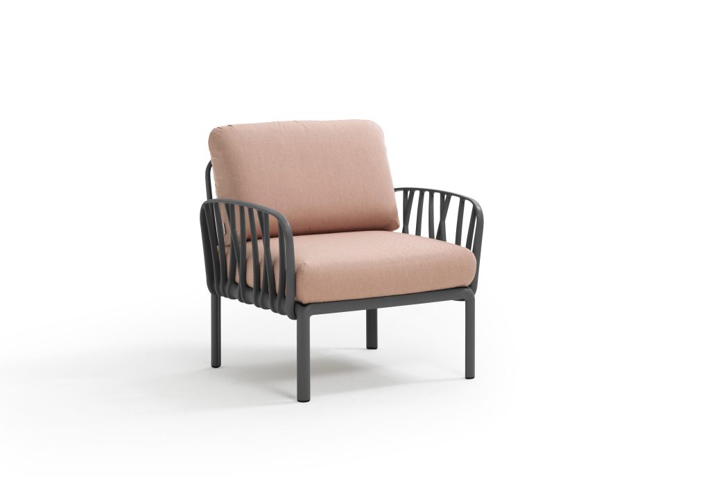 Poltrona Komodo Antracite Rosa Quarzo