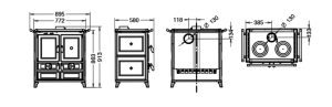 Stufa-Cucina a Legna Thermorossi Violetta Evo Beige