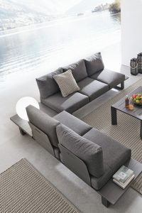 Set Salotto Angolare Con Cuscini Konnor Antracite