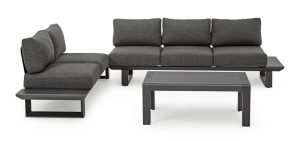 Set Salotto Angolare Con Cuscini Konnor Antracite