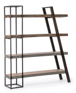Libreria Manchester: Design Industriale in Legno e Acciaio