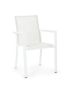 Sedia Con Braccioli Konnor Bianco