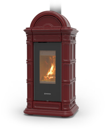 Stufa a legna Lienz Wood Maiolica Bordeaux - Thermorossi