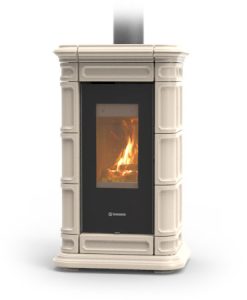 Stufa a legna Saint Moritz Wood Maiolica Beige - Thermorossi