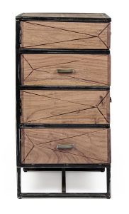 Cassettiera 4C Egon: Legno Acacia e Acciaio