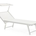 Lettino prendisole Cross Con Tettuccio Bianco