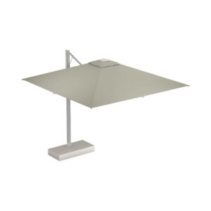 Ombrellone Shade con Basamento Bianco e Telo Tortora