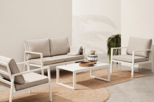 Set Salotto Con Cuscini Hilde Bianco LD30