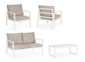 Set Salotto Con Cuscini Hilde Bianco LD30