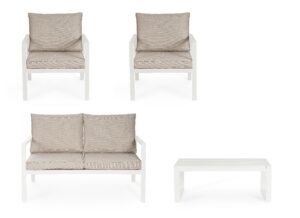 Set Salotto Con Cuscini Hilde Bianco LD30