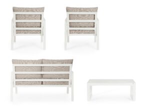 Set Salotto Con Cuscini Hilde Bianco LD30