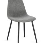 Sedia New Irelia Nero Grigio Scuro in Acciaio e Poliestere