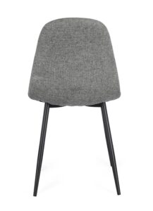 Sedia New Irelia Nero Grigio Scuro in Acciaio e Poliestere