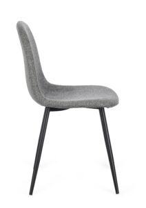 Sedia New Irelia Nero Grigio Scuro in Acciaio e Poliestere