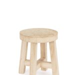 Tavolino Porta Vaso Yako in Legno Naturale Paulownia