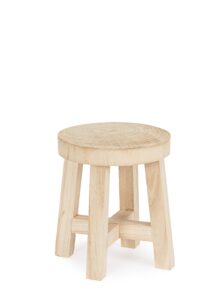 Tavolino Porta Vaso Yako in Legno Naturale Paulownia