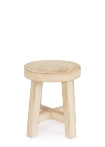 Tavolino Porta Vaso Yako in Legno Naturale Paulownia