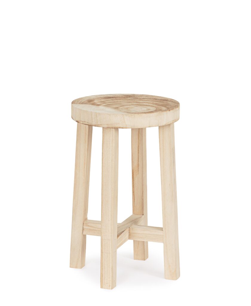 Tavolino Porta Vaso Yako Tinta Legno Naturale D31X50H