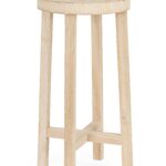 Tavolino Porta Vaso Yako To in Legno Naturale D40x80H