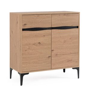 credenza moderna 2 ante naturale nero