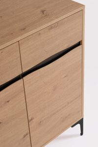 Credenza moderna 2 ante naturale nero Melys 80x87H