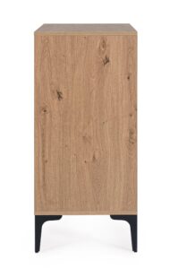 Credenza moderna 2 ante naturale nero Melys 80x87H