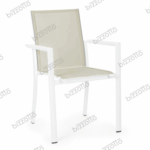 Sedia Con Braccioli Konnor Bianco New