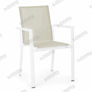 Sedia Con Braccioli Konnor Bianco New