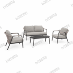 Set Salotto Con Cuscini Miravet Antracite/Khaki