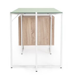 Scrivania Thomas Bianca Con Cassettiera Naturale