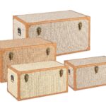 Baule Wilfred Beige Marrone Large in Similpelle