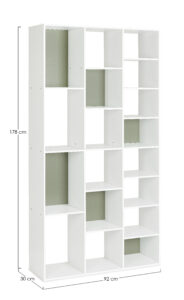 Libreria Artic Bianco - Verde Salvia