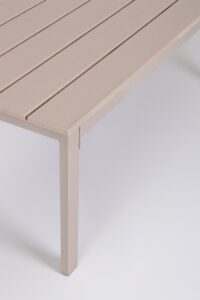 Set Salotto Con Cuscini Sarita Tortora in Acciaio e HDPE Effetto Legno