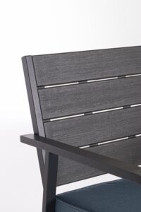 Set Salotto con Cuscini Sarita Antracite in Acciaio e HDPE