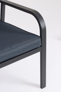 Set Salotto con Cuscini Sarita Antracite in Acciaio e HDPE