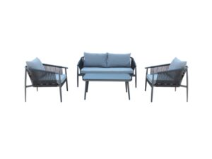 Salotto Mumbai 2p c/cuscini grigio scuro Cosma